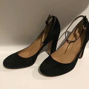 Banana Republic Black Suede Heels w/ ankle strap